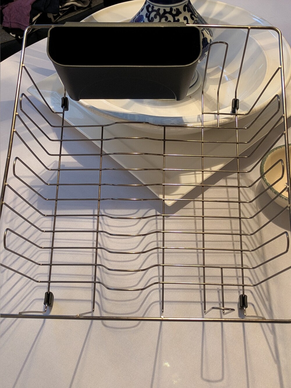 Stainless Steel Dish Drying Rack with Utensil Holder, Square Corners. NWOT. - Picture 9 of 10